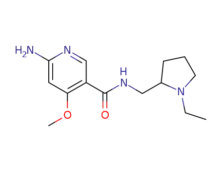 Molecular Structure of 84332-04-7 (6-amino-N-[(1-ethylpyrrolidin-2-yl)methyl]-4-methoxy-pyridine-3-carbox amide)