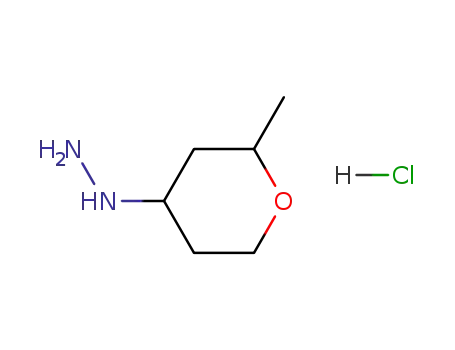 Molecular Structure of 748781-12-6 (Hydrazine, (tetrahydro-2-methyl-2H-pyran-4-yl)-, monohydrochloride)