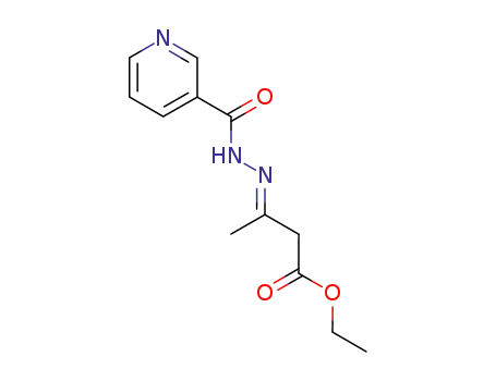 Molecular Structure of 100138-75-8 (3-nicotinoylhydrazono-butyric acid ethyl ester)