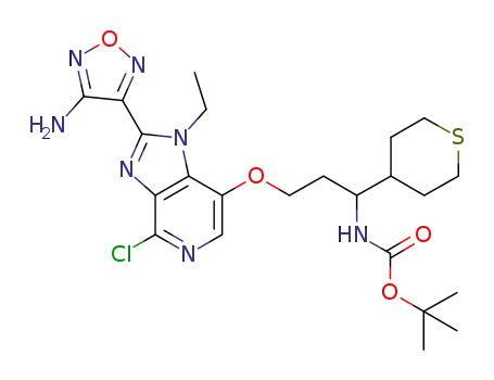 1,1-dimethylethyl [3-{[2-(4-amino-1,2,5-oxadiazol-3-yl)-4-chloro-1-ethyl-1H-imidazo[4,5-c]pyridin-7-yl]oxy}-1-(tetrahydro-2H-thiopyran-4-yl)propyl]