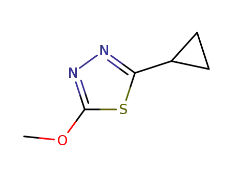 Molecular Structure of 84353-34-4 (1,3,4-Thiadiazole,  2-cyclopropyl-5-methoxy-)