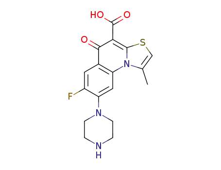 5H-티아졸로(3,2-a)퀴놀린-4-카르복실산, 7-플루오로-1-메틸-5-옥소-8-(1-피페라지닐)-, 수화물(2:1)