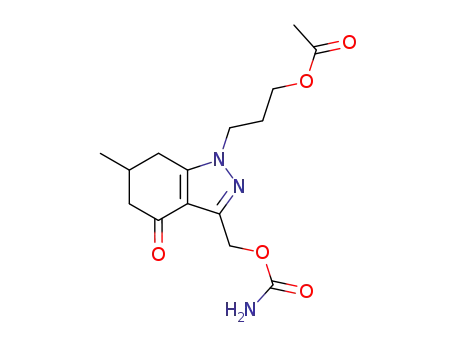 3-{3-[(carbamoyloxy)methyl]-6-methyl-4-oxo-4,5,6,7-tetrahydro-1H-indazol-1-yl}propyl acetate