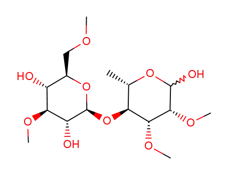 Molecular Structure of 89821-88-5 (3,6-di-O-methyl-beta-glucopyranosyl-(1-4)-2,3-di-O-methyl-alpha-rhamnopyranose)