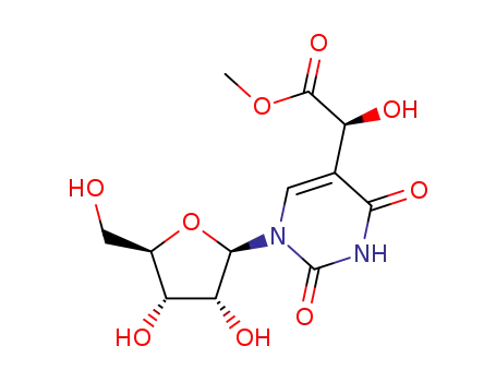 Molecular Structure of 89665-83-8 (5-(Carboxy(hydroxy)methyl)uridine methyl ester)