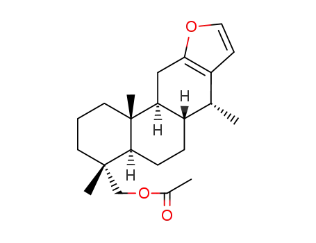 Molecular Structure of 83807-70-9 ([(4R,4aR,6aS,7R,11aS,11bR)-4,7,11b-trimethyl-1,2,3,4,4a,5,6,6a,7,11,11a,11b-dodecahydrophenanthro[3,2-b]furan-4-yl]methyl acetate)