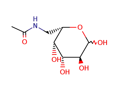 Molecular Structure of 84064-37-9 (6-Acetamido-6-deoxy-ALPHA-D-glucopyranose)