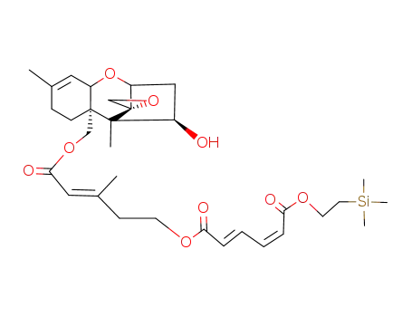 Trichothec-9-ene-4,15-diol, 12,13-epoxy-, 15-(5-((1,5-dioxo-5-(2-(trimethylsilyl)ethoxy)-2,4-hexadienyl)oxy)-3-methyl-2-pentenoate), (4beta,15(E(2E,4Z)))-