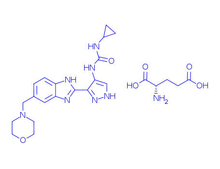 Molecular Structure of 896466-64-1 (AT 9283, L-Glutamic acid salt)