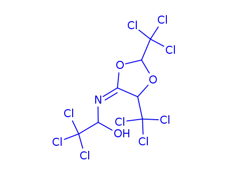 Molecular Structure of 1630-95-1 (Ethanol,1-[(Z)-[(2R,5R)-2,5-bis(trichloromethyl)-1,3-dioxolan-4-ylidene]amino]-2,2,2-trichloro-,(1S)-rel-)