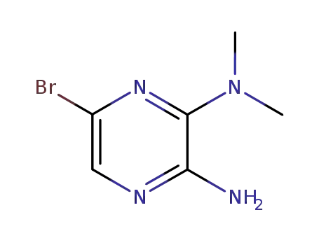 Molecular Structure of 89641-34-9 (2-AMINO-5-BROMO-3-(DIMETHYLAMINO)PYRAZINE)