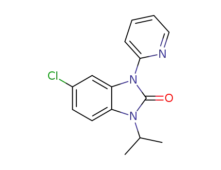 Molecular Structure of 89659-94-9 (5-chloro-1-(1-methylethyl)-3-pyridin-2-yl-1,3-dihydro-2H-benzimidazol-2-one)