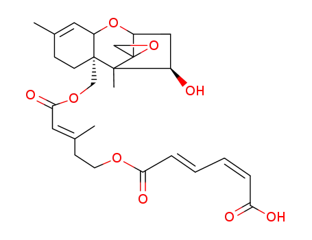 Trichothec-9-ene-4,15-diol, 12,13-epoxy-, 15-(5-((5-carboxy-1-oxo-2,4-pentadienyl)oxy)-3-methyl-2-pentenoate), (4beta,15(E(2E,4E)))-