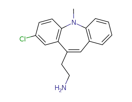 Molecular Structure of 84142-01-8 (10-(2-Aminoethyl)-8-chloro-5-methyl-5H-dibenz(b,f)azepine)