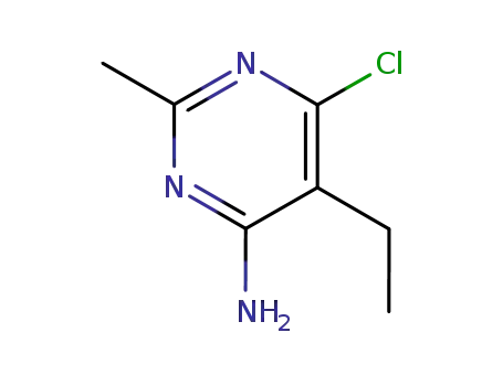 Molecular Structure of 89728-40-5 (PYRIMIDINE, 4-AMINO-6-CHLORO-5-ETHYL-2-METHYL-)