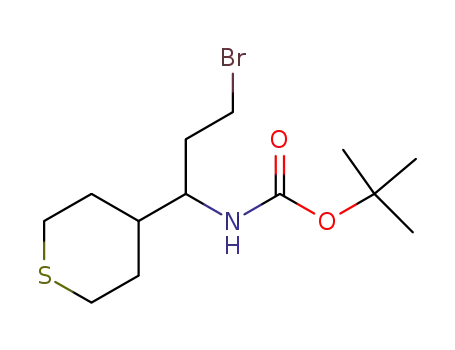 1,1-dimethylethyl [3-bromo-1-(tetrahydro-2H-thiopyran-4-yl)propyl]carbamate