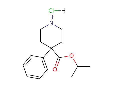 Molecular Structure of 84145-26-6 (isopropyl 4-phenylpiperidine-4-carboxylate hydrochloride)