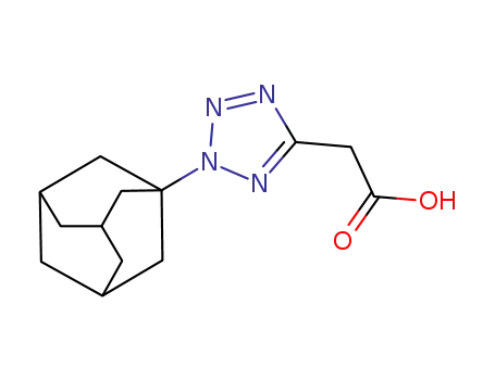 Molecular Structure of 842977-10-0 ((2-ADAMANTAN-1-YL-2H-TETRAZOL-5-YL)-ACETIC ACID)