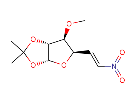Molecular Structure of 71485-92-2 ((3aR,5R,6S,6aR)-6-methoxy-2,2-dimethyl-5-((E)-2-nitrovinyl)tetrahydrofuro[2,3-d][1,3]dioxole)