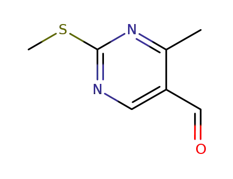 Molecular Structure of 84755-30-6 (5-Pyrimidinecarboxaldehyde, 4-methyl-2-(methylthio)-)