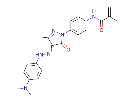 Molecular Structure of 84618-98-4 (N-{4-[(4E)-4-{[4-(dimethylamino)phenyl]hydrazono}-3-methyl-5-oxo-4,5-dihydro-1H-pyrazol-1-yl]phenyl}-2-methylprop-2-enamide)