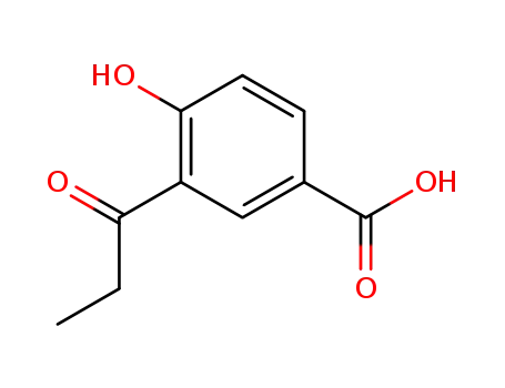 Molecular Structure of 25065-13-8 (4-hydroxy-3-propionyl-benzoic acid)