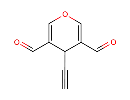 Molecular Structure of 62827-25-2 (4H-Pyran-3,5-dicarboxaldehyde, 4-ethynyl-)