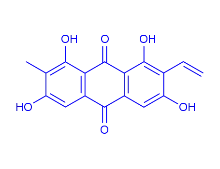 Molecular Structure of 84638-32-4 (2-ethenyl-1,3,6,8-tetrahydroxy-7-methylanthracene-9,10-dione)