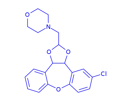 Molecular Structure of 84646-85-5 (4-[(5-chloro-3a,12b-dihydrodibenzo[b,f][1,3]dioxolo[4,5-d]oxepin-2-yl)methyl]morpholine)