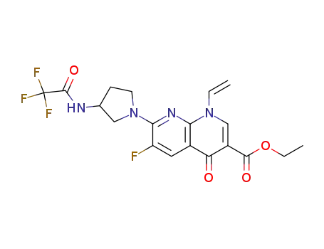 6-Fluoro-4-oxo-7-[3-(2,2,2-trifluoro-acetylamino)-pyrrolidin-1-yl]-1-vinyl-1,4-dihydro-[1,8]naphthyridine-3-carboxylic acid ethyl ester