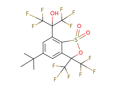 Molecular Structure of 84649-60-5 (2-[5-tert-butyl-1,1-dioxido-3,3-bis(trifluoromethyl)-3H-2,1-benzoxathiol-7-yl]-1,1,1,3,3,3-hexafluoropropan-2-ol)