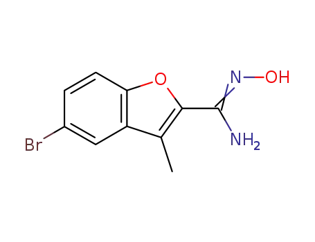 Molecular Structure of 84748-05-0 (2-Benzofurancarboximidamide, 5-bromo-N-hydroxy-3-methyl-)