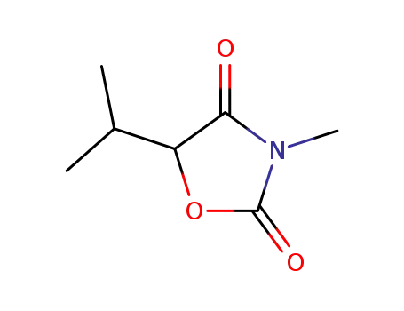 Molecular Structure of 84729-45-3 (3-methyl-5-(propan-2-yl)-1,3-oxazolidine-2,4-dione)