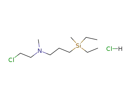 Molecular Structure of 84584-73-6 (1-Propanamine, N-(2-chloroethyl)-3-(diethylmethylsilyl)-N-methyl-, hyd rochloride)