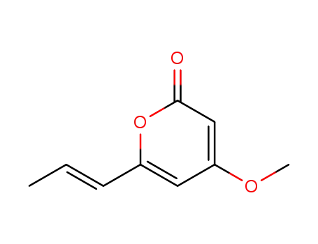 Molecular Structure of 56070-91-8 (2H-Pyran-2-one, 4-methoxy-6-(1-propenyl)-, (E)-)