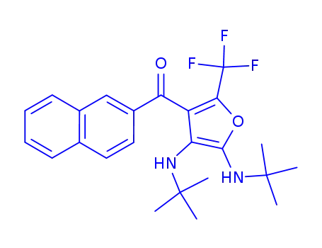 Molecular Structure of 845965-07-3 (Methanone,  [4,5-bis[(1,1-dimethylethyl)amino]-2-(trifluoromethyl)-3-furanyl]-2-naphthalenyl-)