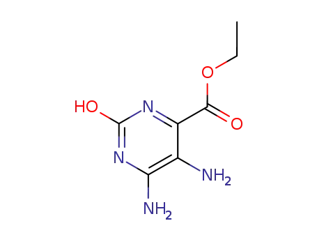 Molecular Structure of 89897-53-0 (4-Pyrimidinecarboxylicacid,5,6-diamino-1,2-dihydro-2-oxo-,ethylester(9CI))