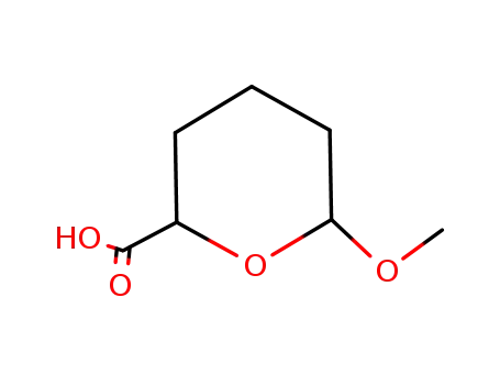 Molecular Structure of 89941-84-4 (Pyran-2-carboxylic acid, tetrahydro-6-methoxy- (6CI,7CI))