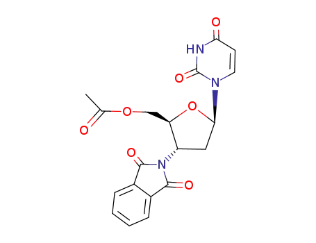 Molecular Structure of 132149-43-0 (5'-O-Acetyl-2',3'-dideoxy-3'-phthalimidouridine)