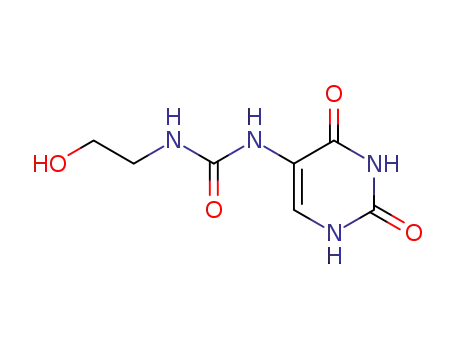 Molecular Structure of 89897-57-4 (1-(2,4-dioxo-1,2,3,4-tetrahydropyrimidin-5-yl)-3-(2-hydroxyethyl)urea)