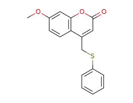 Molecular Structure of 84669-74-9 (7-Methoxy-4-(phenylthiomethyl)coumarin)