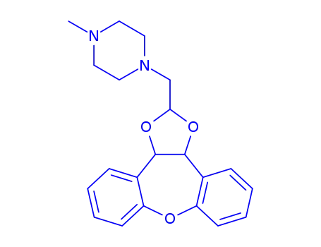 Molecular Structure of 84646-82-2 (Piperazine, 1-((3a,12b-dihydrodibenzo(b,f)-1,3-dioxolo(4,5-d)oxepin-2- yl)methyl)-4-methyl-)