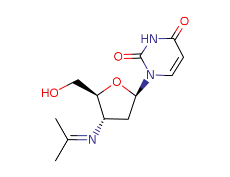 Molecular Structure of 101039-97-8 (1-((2R,4S,5S)-5-Hydroxymethyl-4-isopropylideneamino-tetrahydro-furan-2-yl)-1H-pyrimidine-2,4-dione)