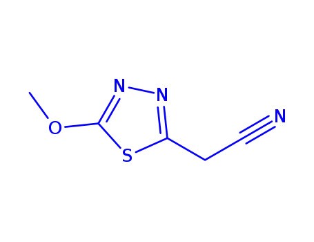 Molecular Structure of 84389-19-5 (1,3,4-Thiadiazole-2-acetonitrile,  5-methoxy-)