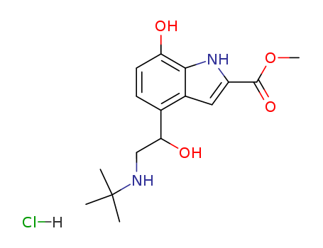 Methyl 4-(2-tert-butylamino-1-hydroxyethyl)-7-hy- droxyindole-2-carboxylate hydrochloride