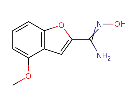 Molecular Structure of 84748-11-8 (2-Benzofurancarboximidamide, N-hydroxy-4-methoxy-)
