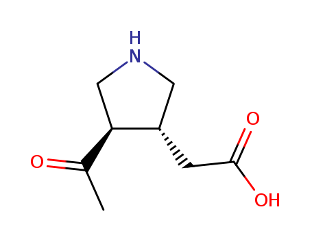 3-Pyrrolidineacetic acid, 4-acetyl- (7CI)