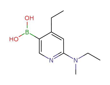 Molecular Structure of 848360-84-9 (4-ethyl-6-(ethyl(Methyl)aMino)pyridin-3-ylboronic acid)