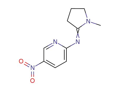 Molecular Structure of 84858-91-3 (N-[(2E)-1-methylpyrrolidin-2-ylidene]-5-nitropyridin-2-amine)