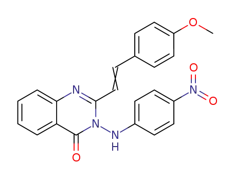 Molecular Structure of 85226-41-1 (2-[(E)-2-(4-methoxyphenyl)ethenyl]-3-[(4-nitrophenyl)amino]quinazolin-4(3H)-one)